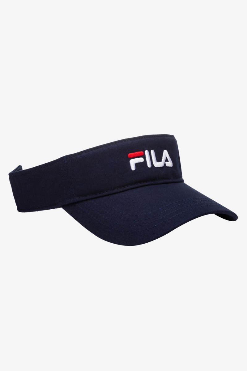 Navy Fila Embroidered Visor Women's Equipment | 504718-LZS