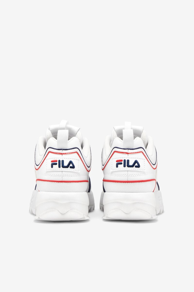 White / Navy / Red Fila disruptor 2 contrast piping Kids' Little Kids | 509248-TIR